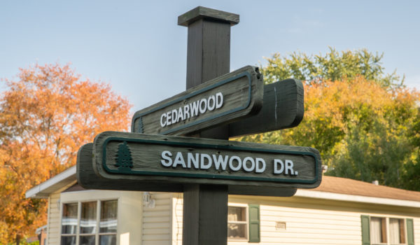 Woodland Estates Aspire Communities Street Intersection Signs